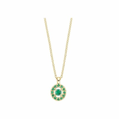 Pendentif Mauboussin Vie, Volupté & Passion en or jaune et émeraudes