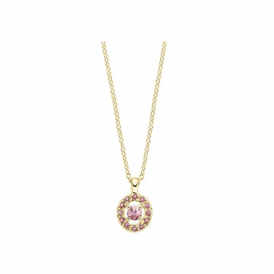 Pendentif Mauboussin Vie, Volupté & Passion en or jaune et saphirs roses