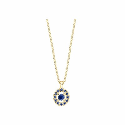 Pendentif Mauboussin Vie, Volupté & Passion en or jaune et saphirs