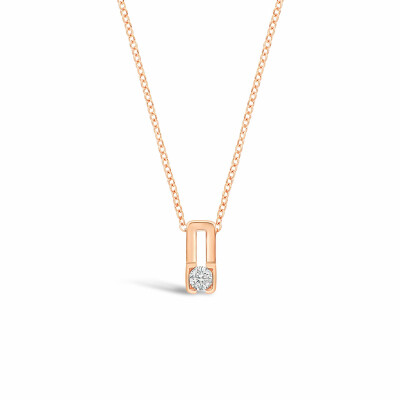 Pendentif Antonello Portofino "Petit et Carré" en or rose et diamant