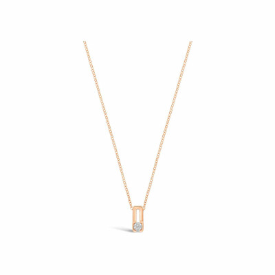 Pendentif Antonello Portofino "Petit et Carré" en or rose et diamant