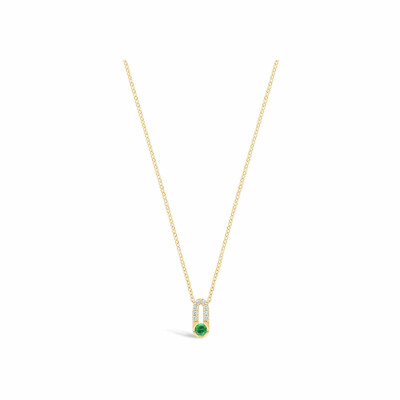 Pendentif Antonello Portofino "Petit et Rond" en or jaune, Tsavorite et diamants