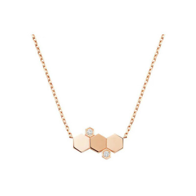 Pendentif Chaumet Bee de Chaumet en or rose et diamants