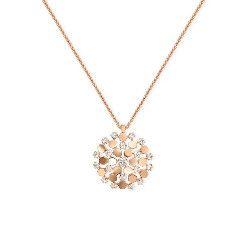 Pendentif Chaumet Bee My Love en or rose et diamants