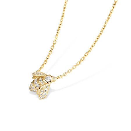 Pendentif Chaumet Bee My Love en or jaune et diamants