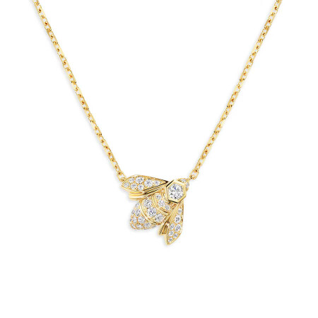 Pendentif Chaumet Bee My Love en or jaune et diamants