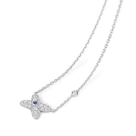 Pendentif Chaumet Jeux de Liens en or blanc, saphir et diamants