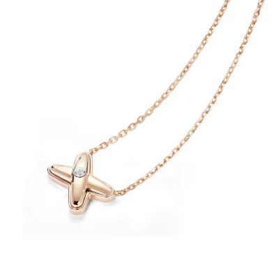 Pendentif Chaumet Jeux de Liens en or rose et diamant