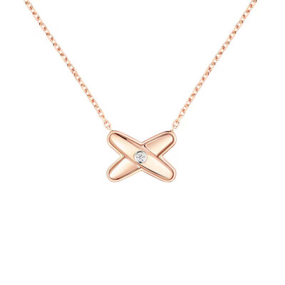 Pendentif Chaumet Jeux de Liens en or rose et diamant