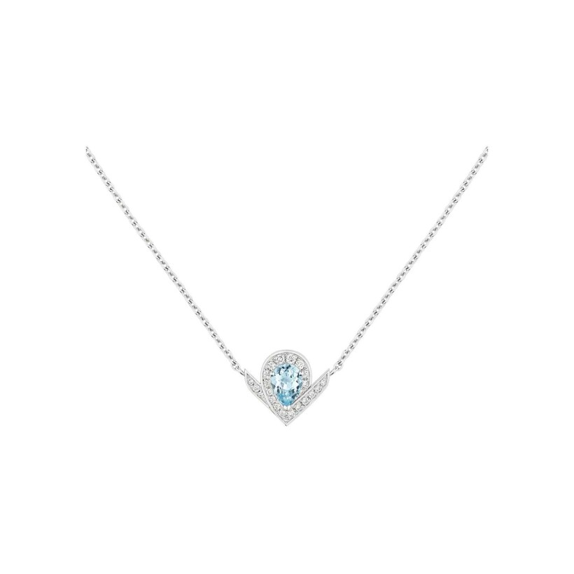 Chaumet Joséphine Aigrette pendant, white gold, aquamarine, diamonds