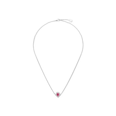 Pendentif Chaumet Joséphine Aigrette en or blanc, rubellite et diamants