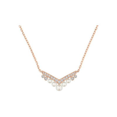 Chaumet Joséphine Aigrette pendant, rose gold, pearls and diamonds