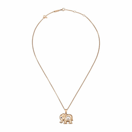 Chopard Happy Diamonds Elephant pendant in pink gold, sapphire and diamonds