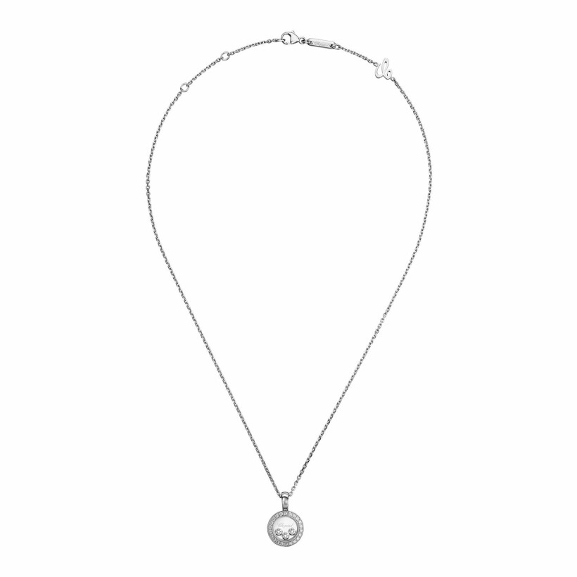 Pendentif Chopard Happy Diamonds en or blanc et diamants