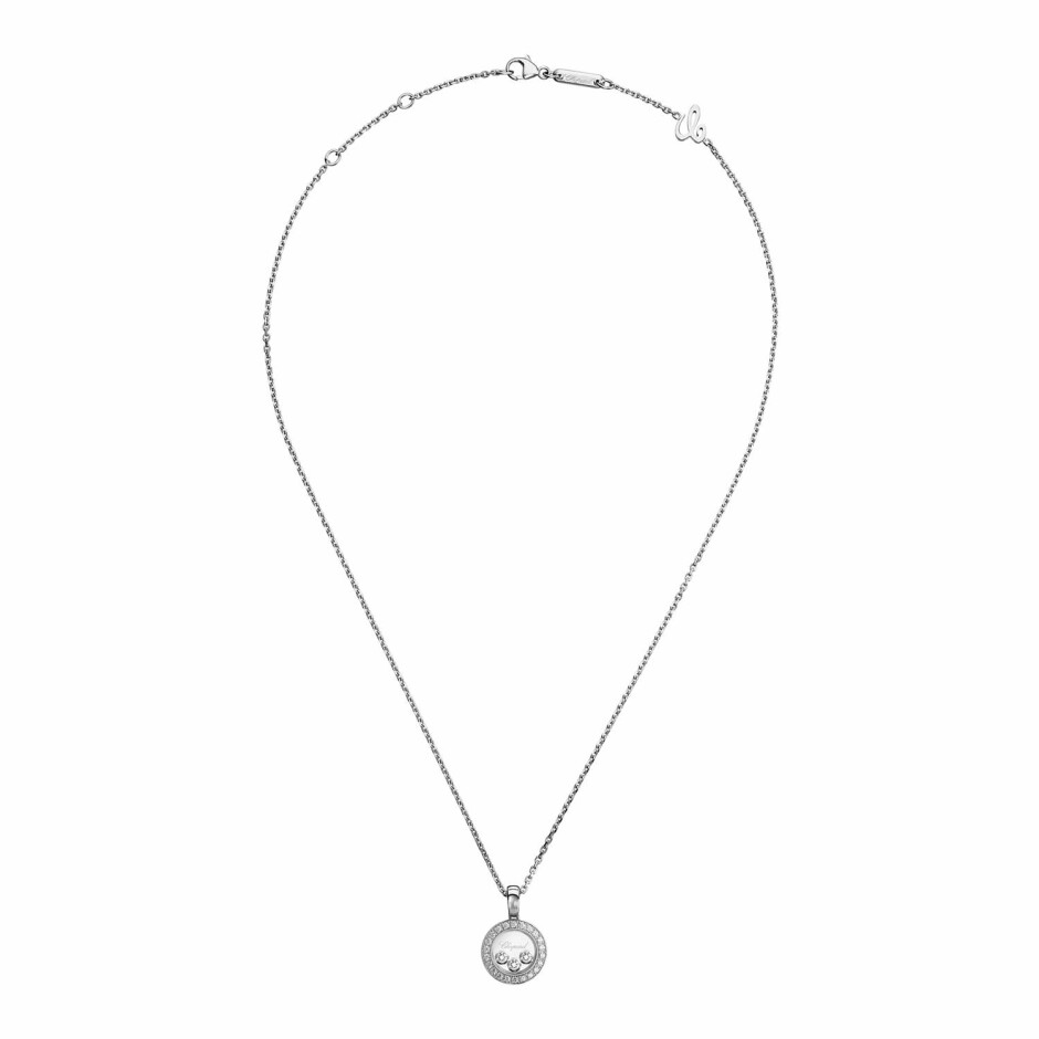 Pendentif Chopard Happy Diamonds en or blanc et diamants