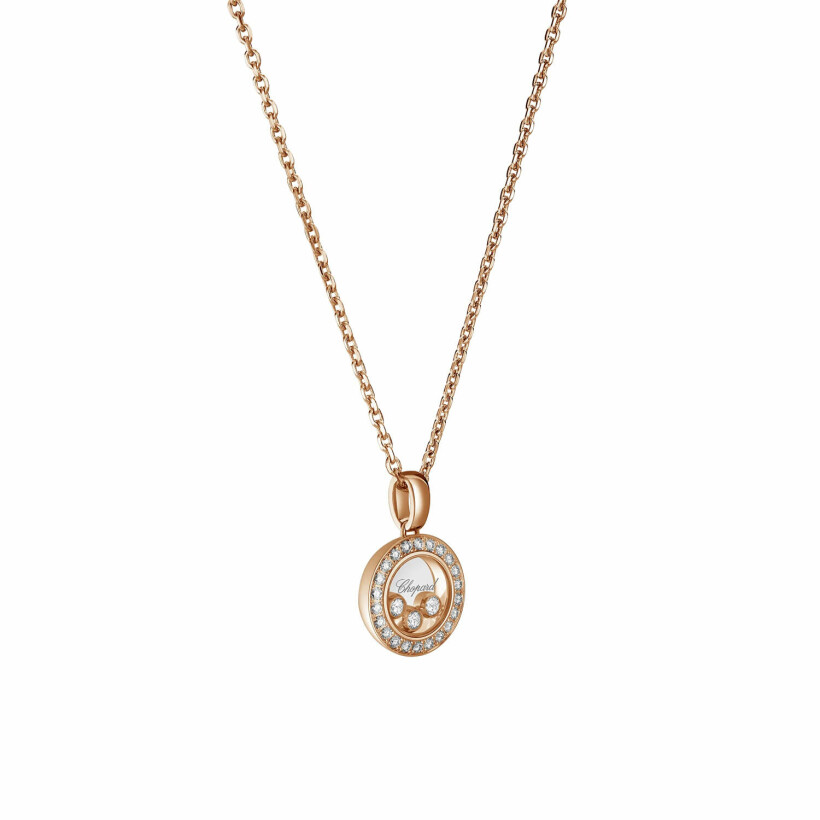 Pendentif Chopard Happy Diamonds Icons en or rose et diamants