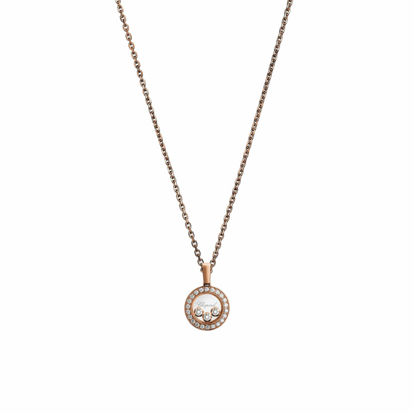 Pendentif Chopard Happy Diamonds Icons en or rose et diamants