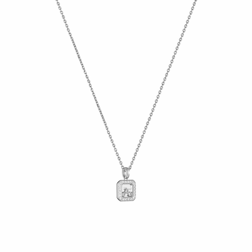 Pendentif Chopard Happy Diamonds Icons en or blanc et diamants