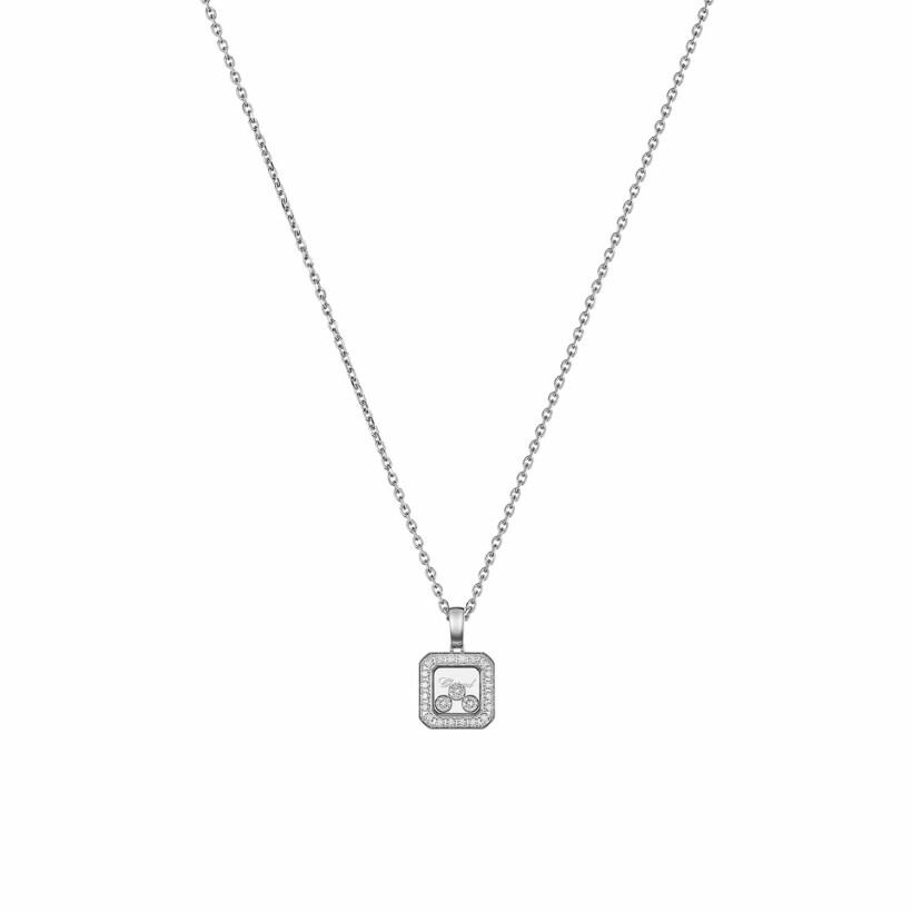 Pendentif Chopard Happy Diamonds Icons en or blanc et diamants