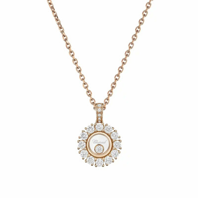 Pendentif Chopard Happy Diamonds Icons Joaillerie en or rose et diamants