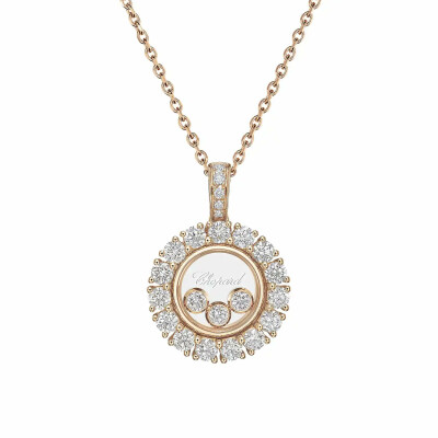 Pendentif Chopard Happy Diamonds Icons Joaillerie en or rose et diamants