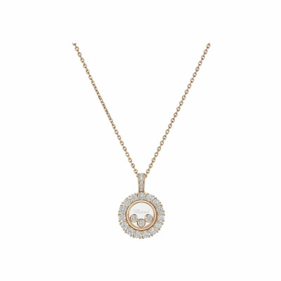 Pendentif Chopard Happy Diamonds Icons Joaillerie en or rose et diamants