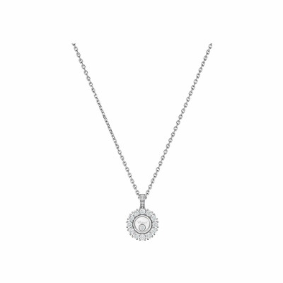 Pendentif Chopard Happy Diamonds Icons Joaillerie en or blanc et diamants