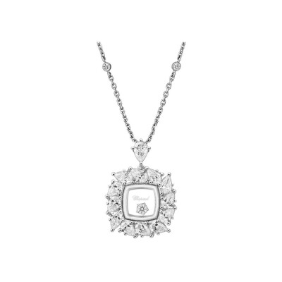 Pendentif Chopard Happy Diamonds Joaillerie en or blanc et diamants