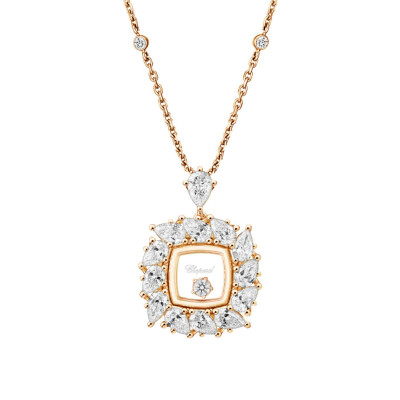 Pendentif Chopard Happy Diamonds Joaillerie en or rose et diamants