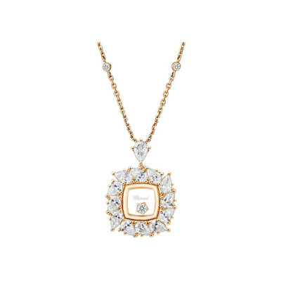 Pendentif Chopard Happy Diamonds Joaillerie en or rose et diamants