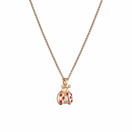 Chopard Happy Diamonds Ladybird pendant in pink gold, rubies and diamonds