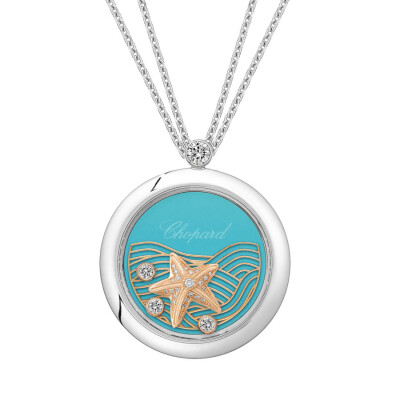 Pendentif Chopard Happy Diamonds Starfish en or blanc, or rose et diamants