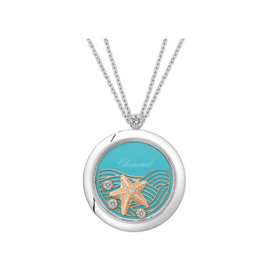 Pendentif Chopard Happy Diamonds Starfish en or blanc, or rose et diamants