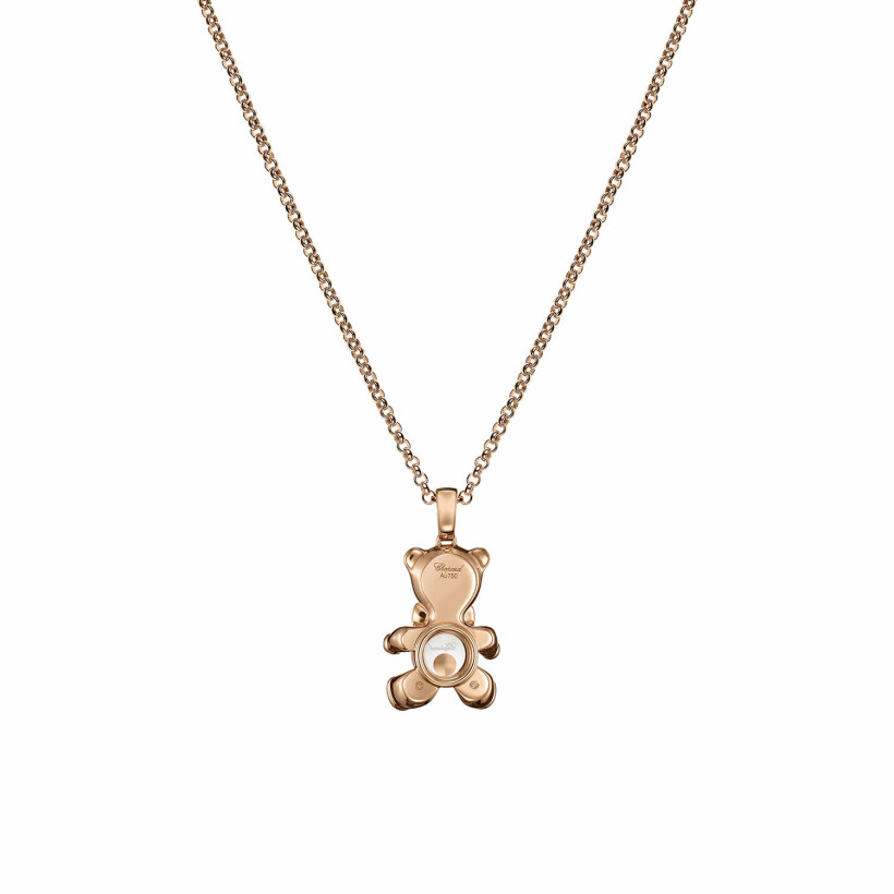 Pendentif Chopard Happy Diamonds Teddybear en or rose et diamants