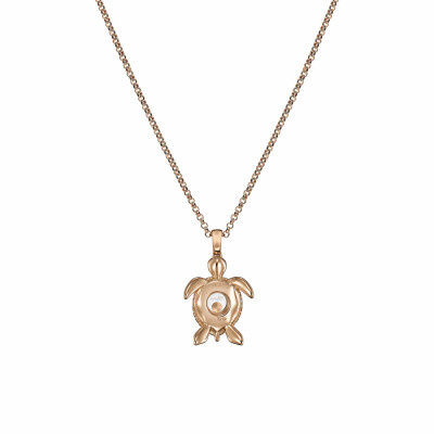 Pendentif Chopard Happy Diamonds Turtle en or rose, saphirs et diamants