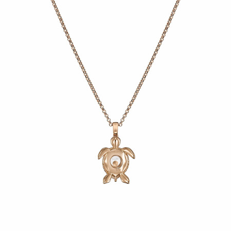 Pendentif Chopard Happy Diamonds Turtle en or rose, saphirs et diamants