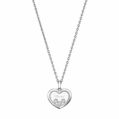 Pendentif Chopard Happy Diamonds Icons en or blanc et diamants