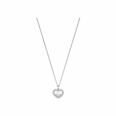 Pendentif Chopard Happy Diamonds Icons en or blanc et diamants