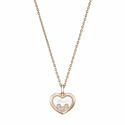 Pendentif Chopard Happy Diamonds Icons en or rose et diamants