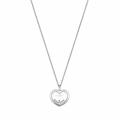 Pendentif Chopard Happy Diamonds Icons en or blanc et diamants