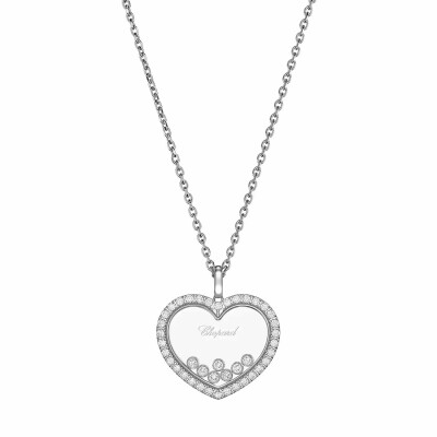 Pendentif Chopard Happy Diamonds Icons en or blanc et diamants