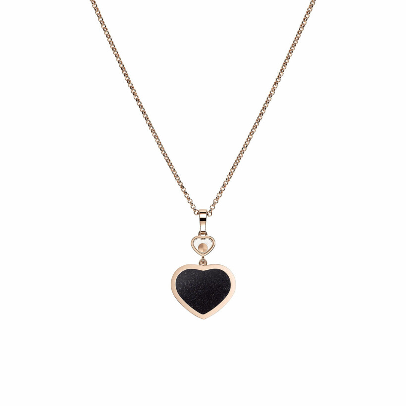 Pendentif Chopard Happy Hearts en or rose, diamant et Aventurine