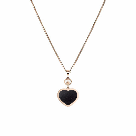 Pendentif Chopard Happy Hearts en or rose, diamant et Aventurine