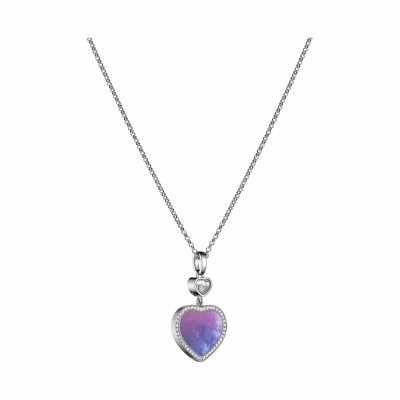 Chopard Happy Hearts pendant in white gold, mother-of-pearl and diamonds