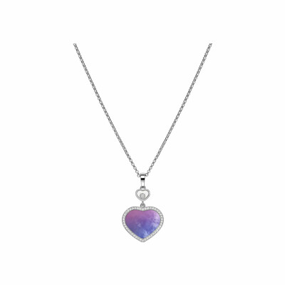 Chopard Happy Hearts pendant in white gold, mother-of-pearl and diamonds