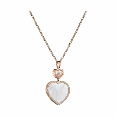 Pendentif Chopard Happy Hearts en or rose, diamant et nacre