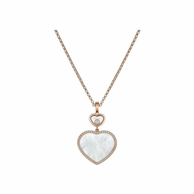 Pendentif Chopard Happy Hearts en or rose, diamant et nacre