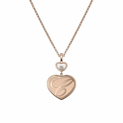 Pendentif Chopard Happy Hearts en or rose et diamants