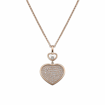 Pendentif Chopard Happy Hearts en or rose et diamants