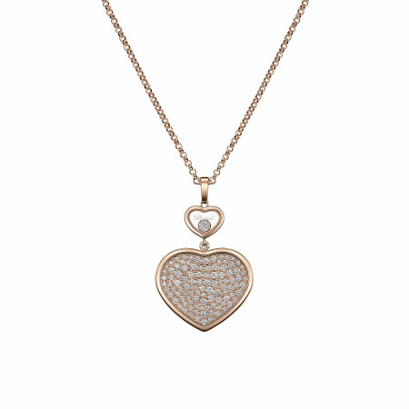 Pendentif Chopard Happy Hearts en or rose et diamants